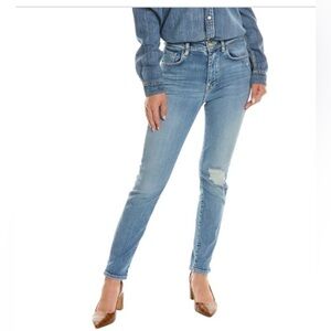 Current/Elliott Shetland‎ wash High-Rise distressed Cigarette Skinny Jeans sz 30